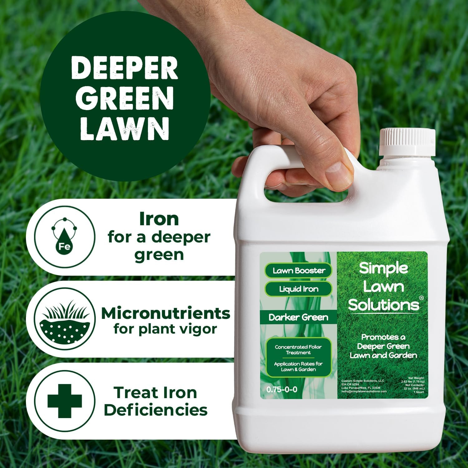 – Liquid Iron Fertilizer Darker Green – Chelated Micronutrients – Concentrated G