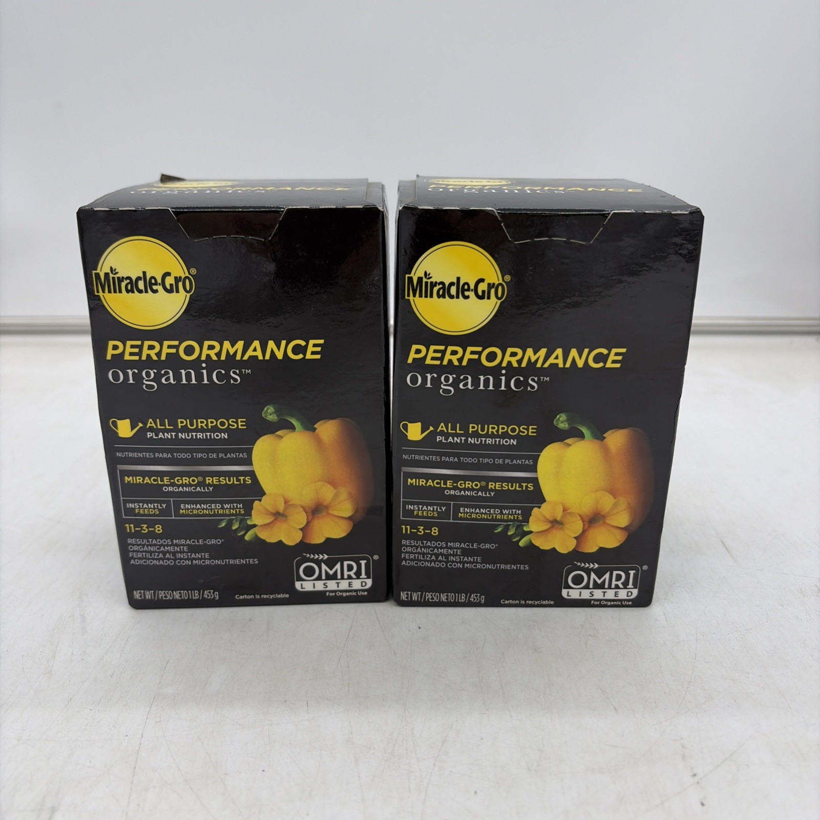 2 Boxes Miracle-Gro Performance Organics All Purpose Plant Food 1 lb Each