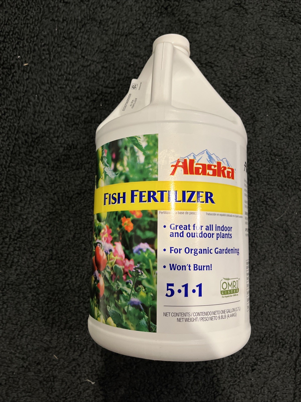 Alaska Fish Emulsion Fertilizer 5-1-1 Concentrate 1 Gallon Organic Natural