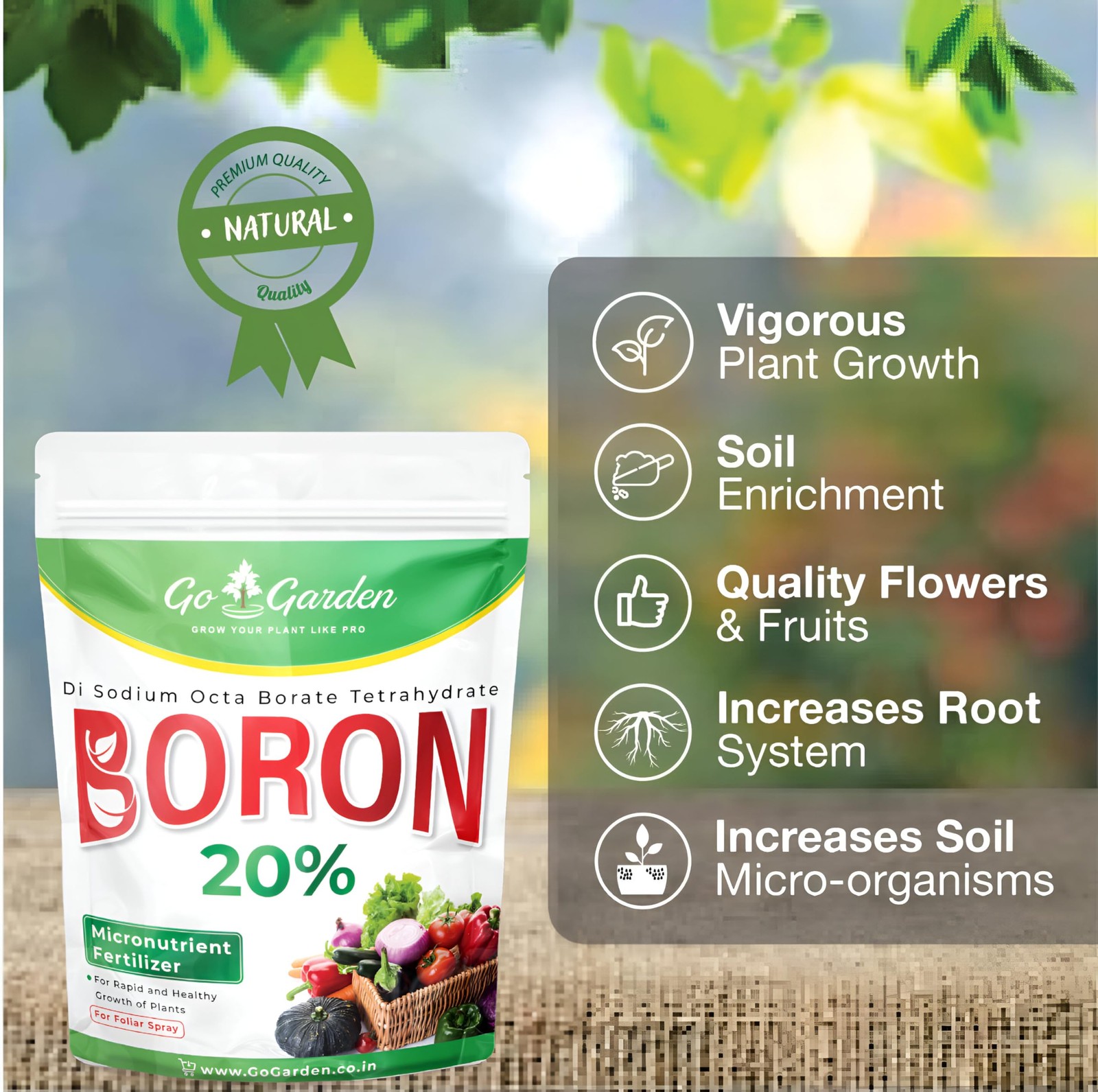 Boron 20% Micronutrient Fertilizer – Boosts Vegetable Growth, 250g Powder Fer…