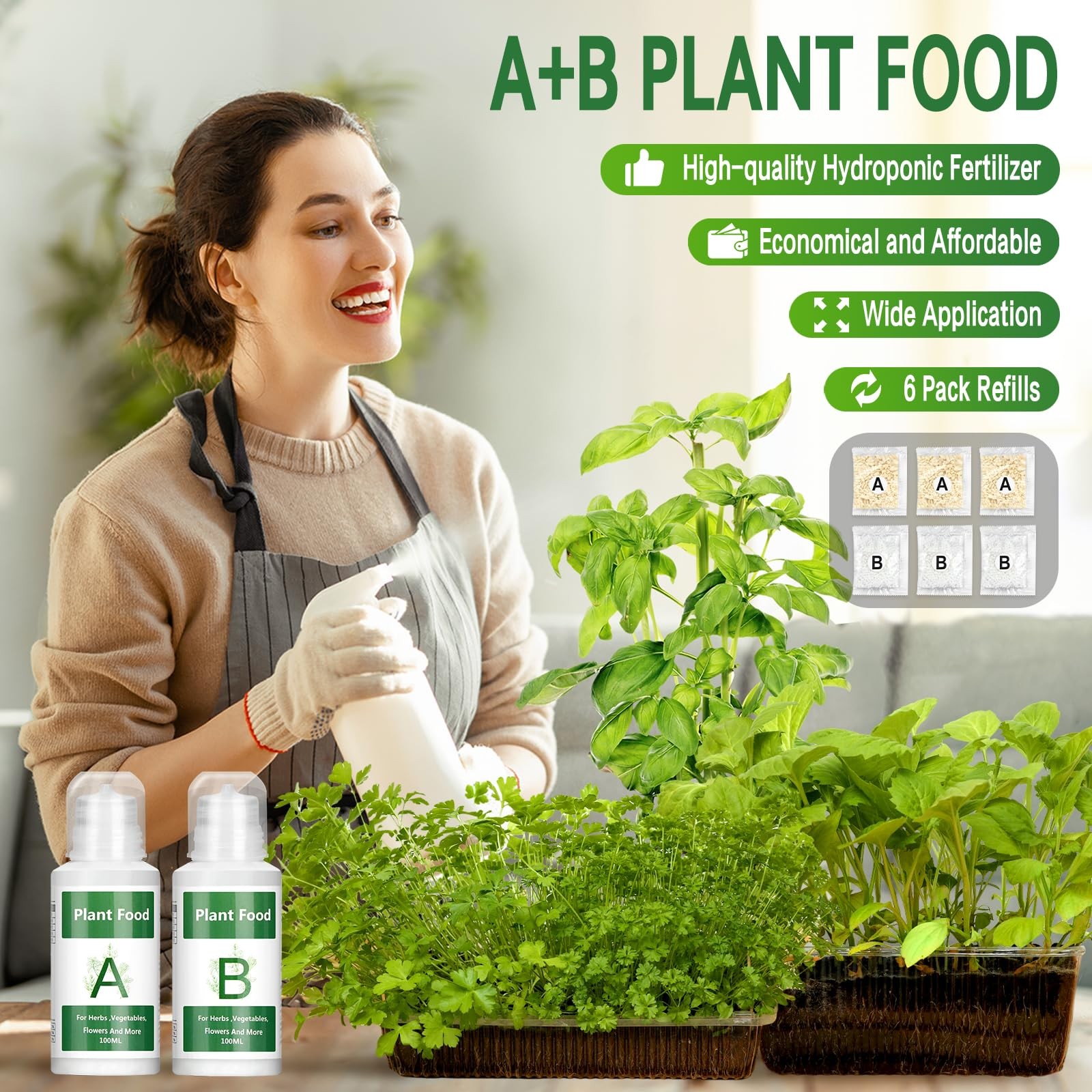 Hydroponic Nutrients a & B, 800Ml Plant Food for Indoor Growing System