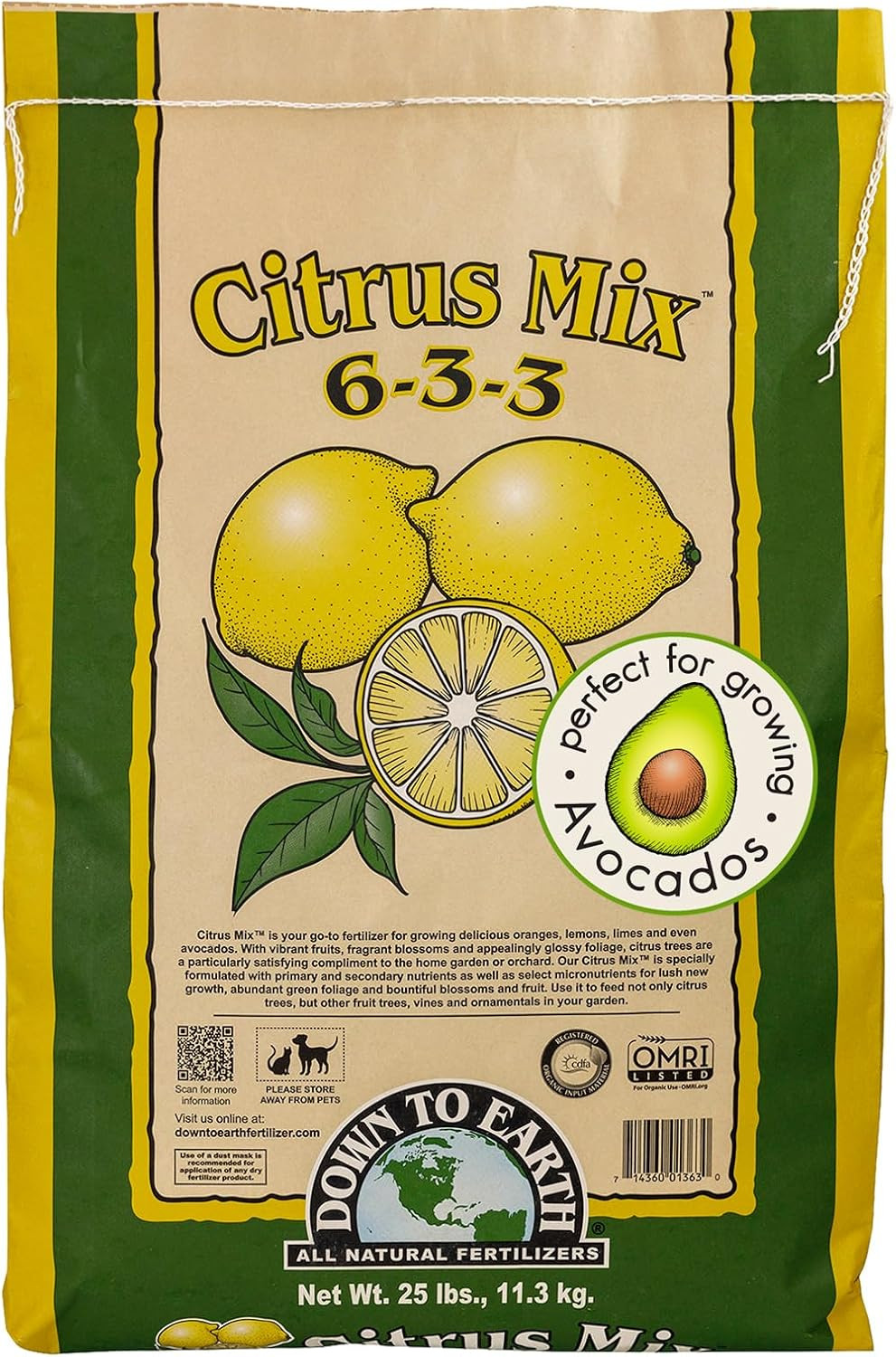 Down to Earth All Natural Fertilizers Organic Citrus Mix – Plant Food for Lemons