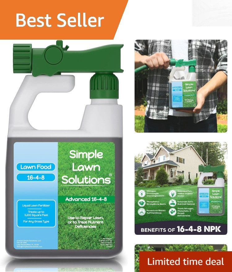 USA-Made 32oz Liquid Lawn Fertilizer – 16-4-8 NPK Blend for Healthy Grass Growth