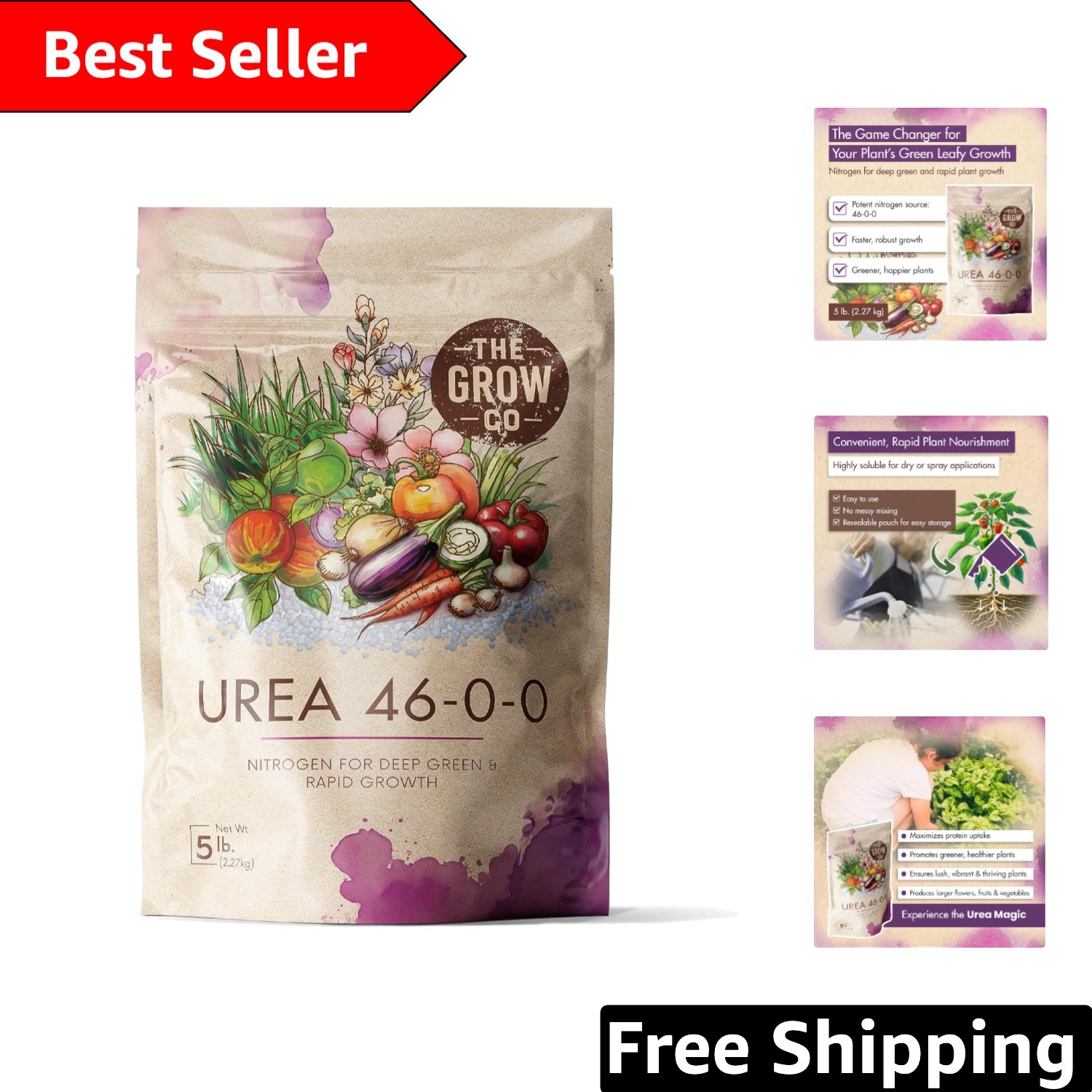 Fast-Acting 5 lb. Urea Fertilizer 46-0-0 for Healthy Plants & Bigger Blooms