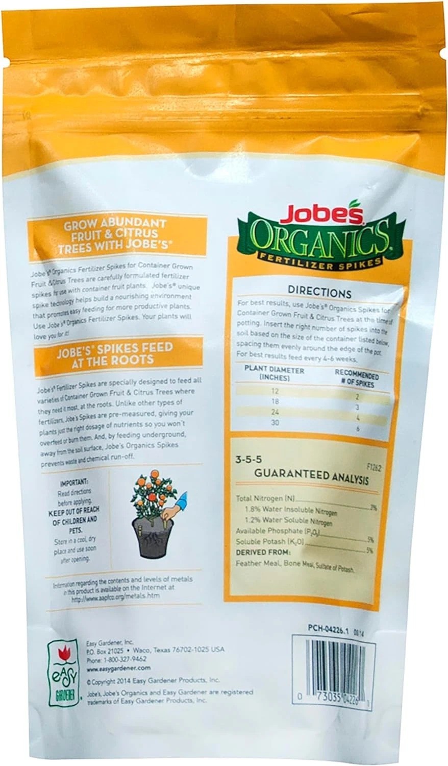 Garden Fertilizer Spikes, Easy Plant Care Fertilizer for Fruit and Citrus Plants