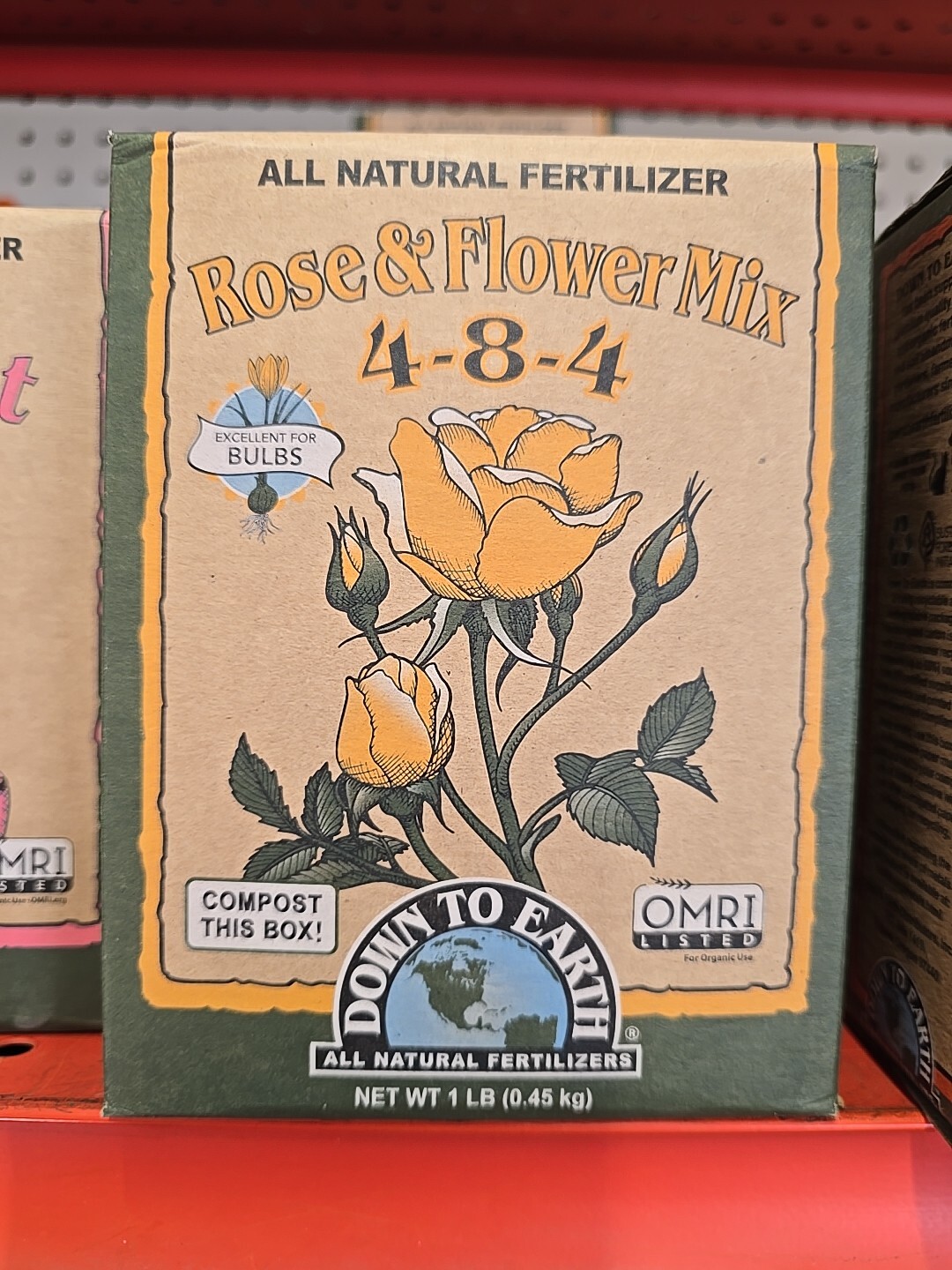 Down to Earth Rose & Flower Mix 4-8-4 1# Organic FREE SHIPPING
