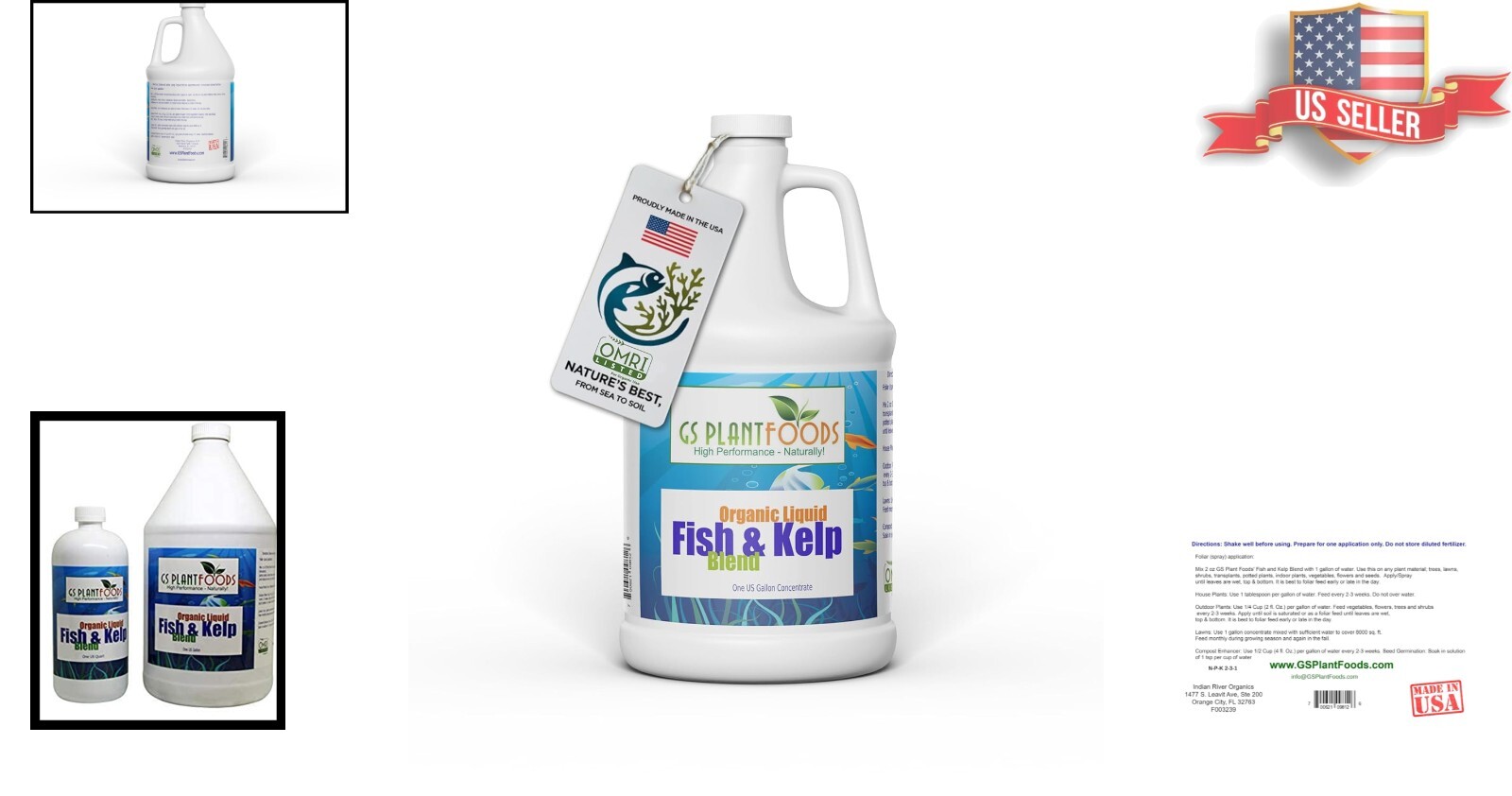 1 Gallon OMRI Listed Fish & Kelp Blend – Natural Organic Fertilizer for Yields