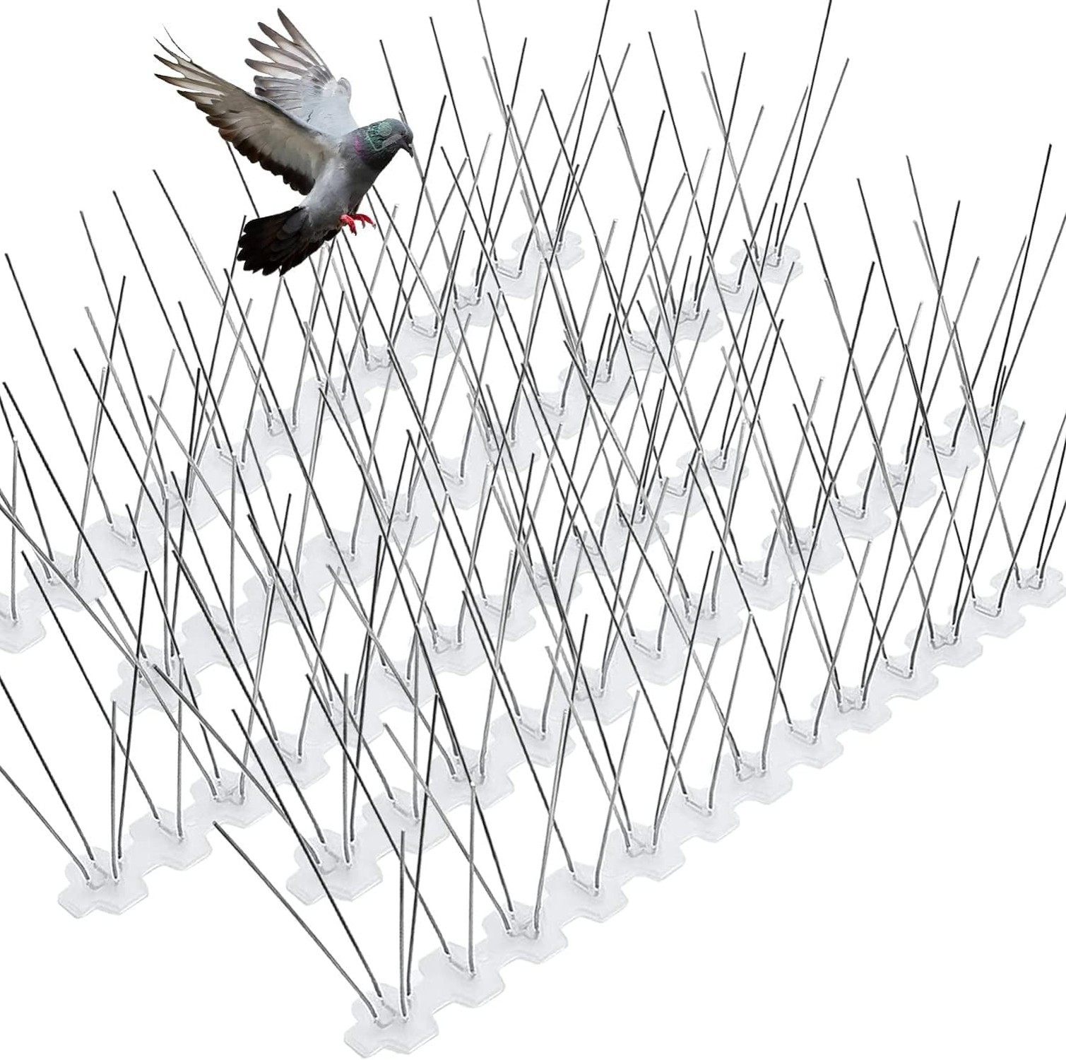 Bird Spikes for Pigeons Small Birds Stainless Steel 200 feet Coverage Outdoor…