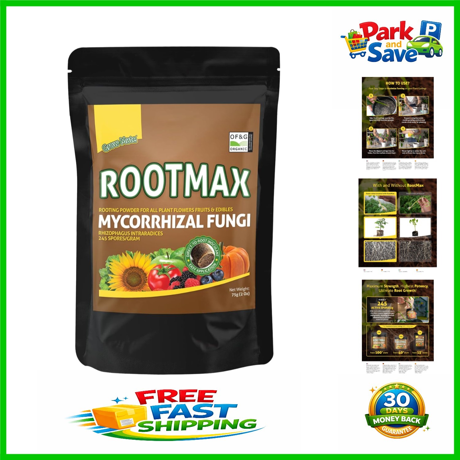 Organic RootMax Mycorrhizal Fungi Powder 75g – For Healthy Plant Development