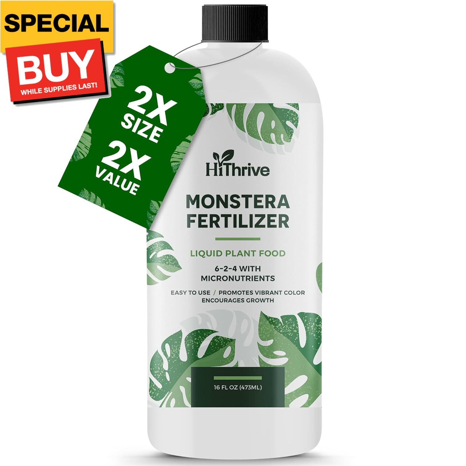 16oz Monstera Plant Food – Makes 96 Gallons of Monstera Fertilizer, Liquid Indoo