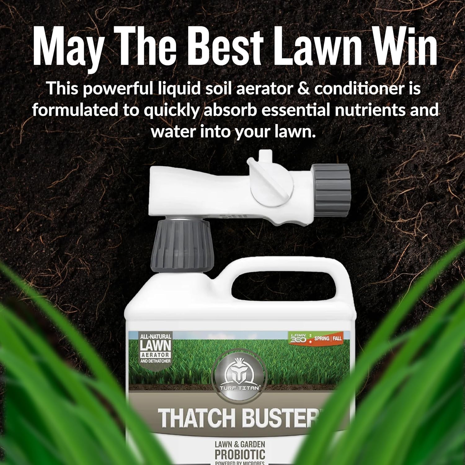 Turf Titan Thatch Buster – Liquid Aeration for Lawn Soil – Easy-to-Use Liquid So