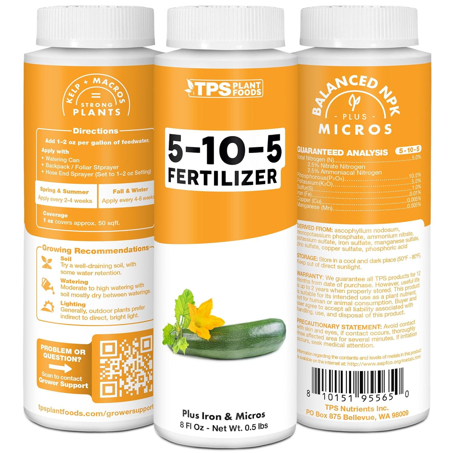 5-10-5 Fertilizer for Plants, Great for Root Vegetables, Fruiting Vegetables, an