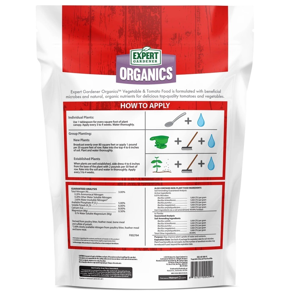 Organic Vegetable and Tomato Plant Fertilizer, 8 lb Bag for Healthy Growth