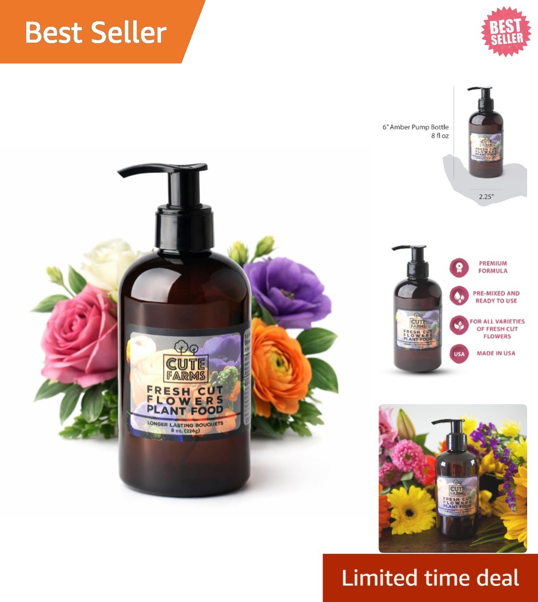 Gentle 8 oz. Plant Food Concentrate for Fresh Cut Flowers with Dispensing Pump