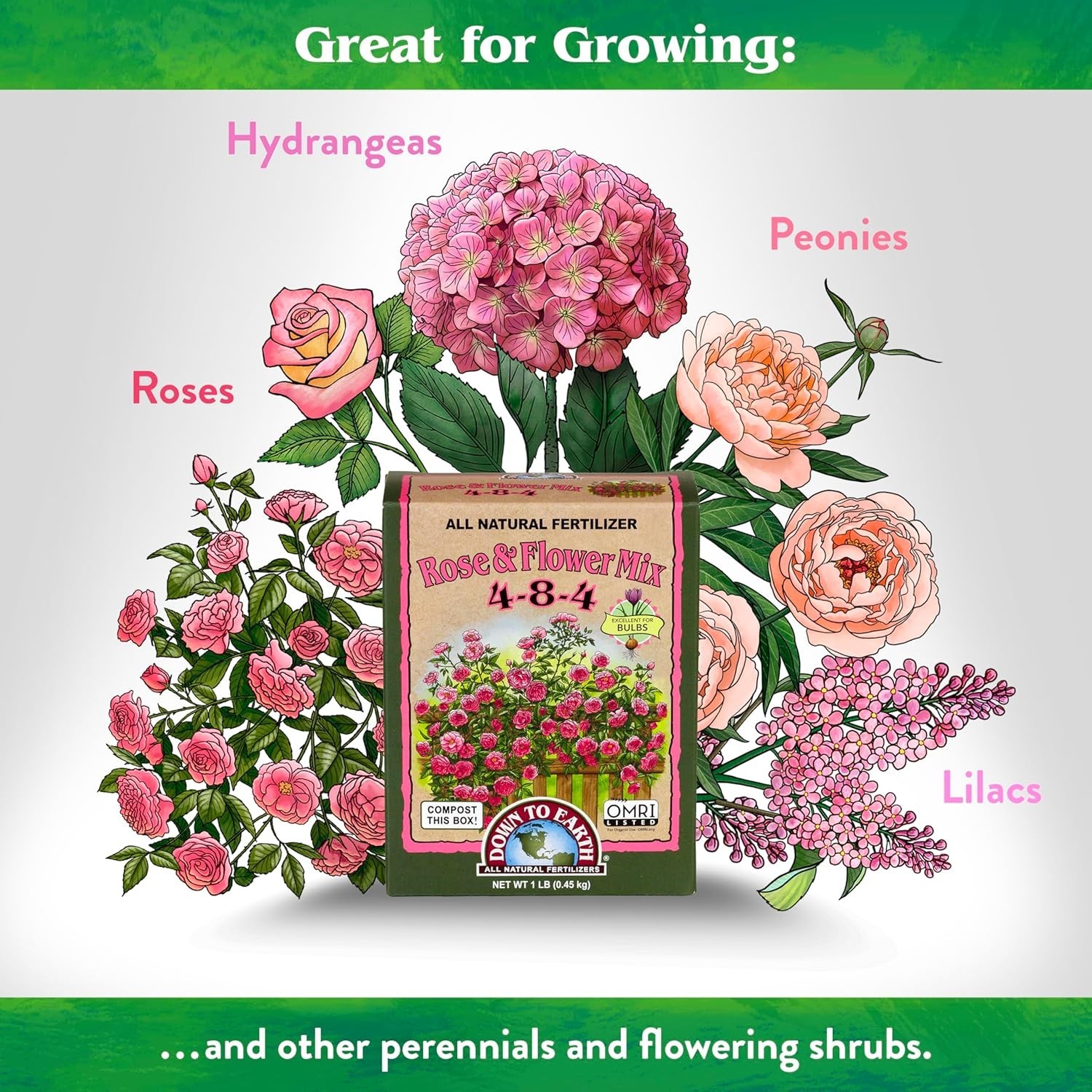 1 lb Organic Plant Food for Roses & Bulbs – Prolific Flowering Guaranteed