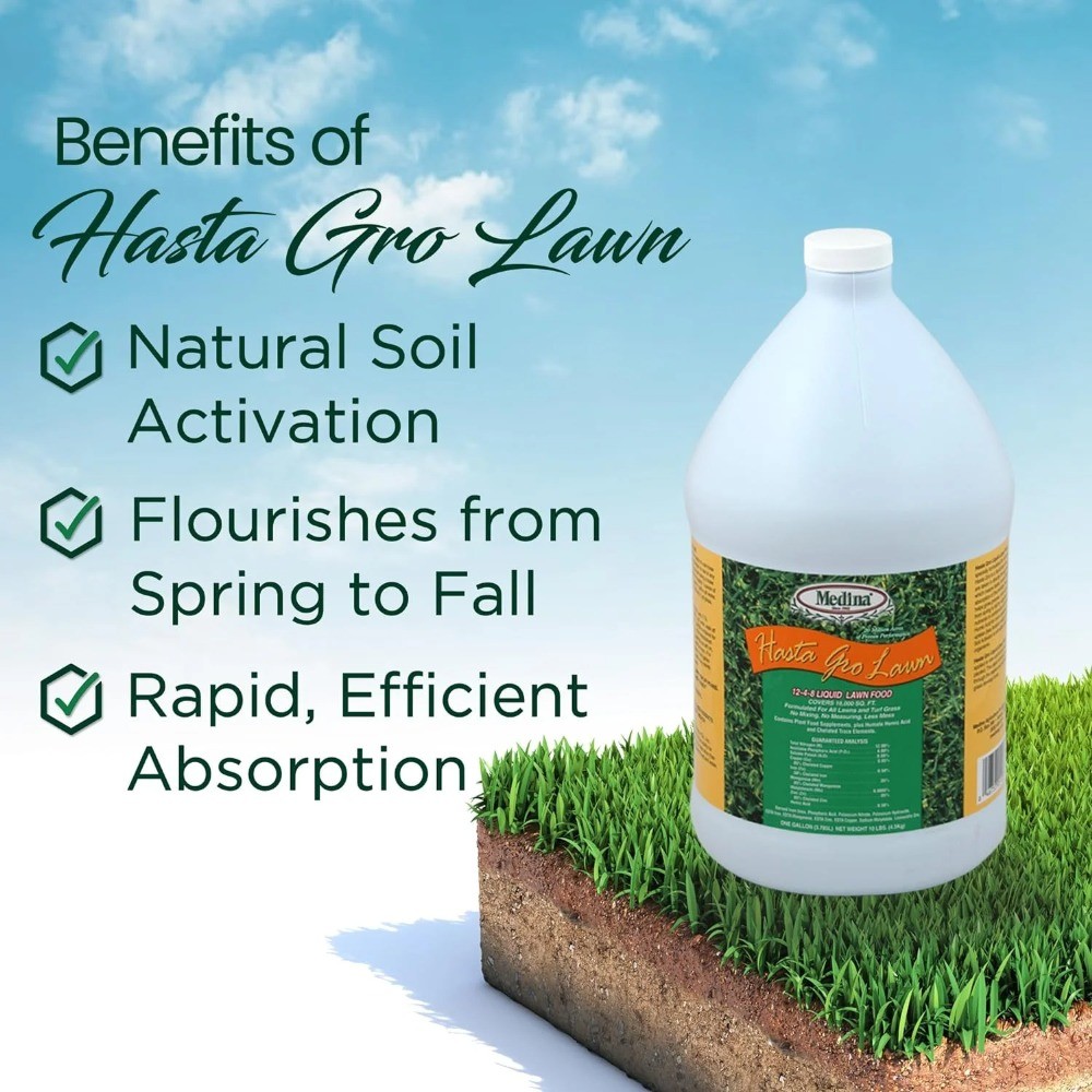 1 gal Liquid Lawn Food Fertilizer 12-4-8 Nutrient Formula For Grass Turf Growth