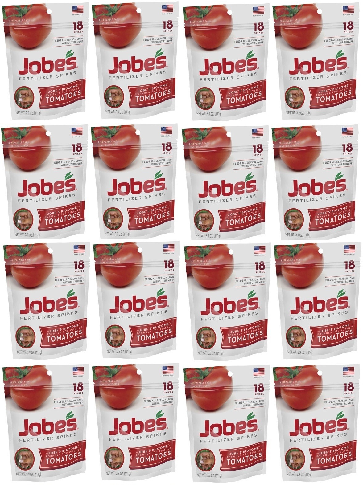 Jobe’s 06005 18 Count 6-18-6 Tomato Fertilizer Food Spikes – 16 Packs
