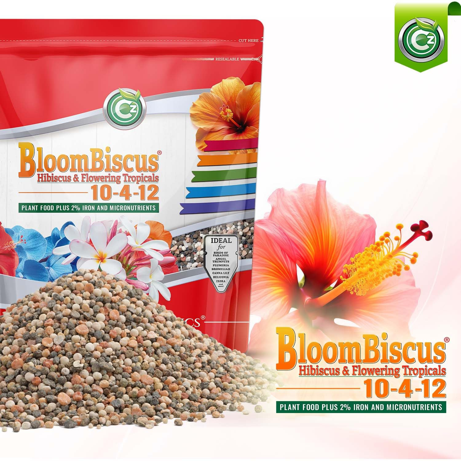 Bloombiscus® Hibiscus 4LB Plant Food – Made in USA – 2% Iron Fertilizer for Bird