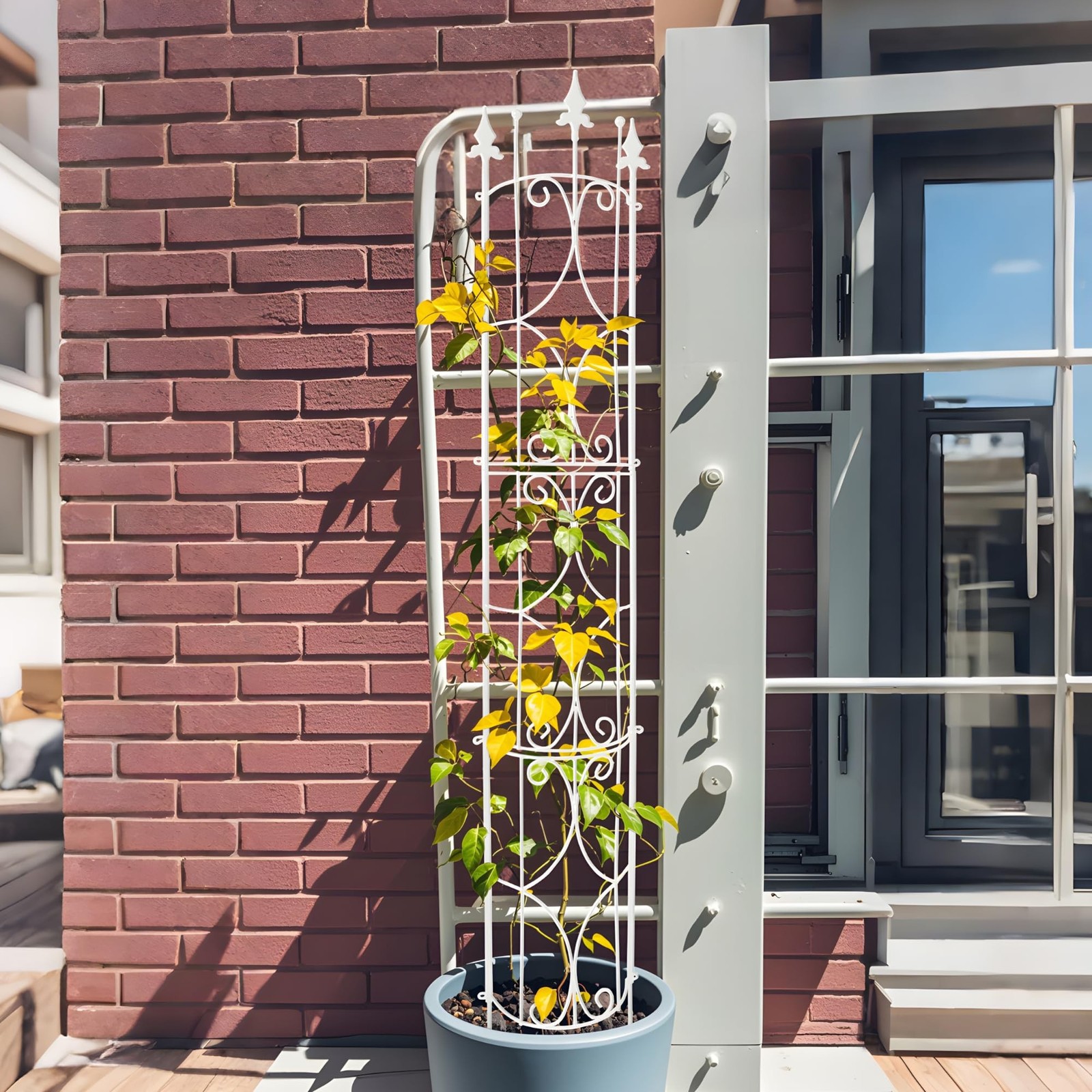 Thealyn Garden Trellis 2 Pack 72” H x 12” W Metal Plant Trellis Indoor/Outd…