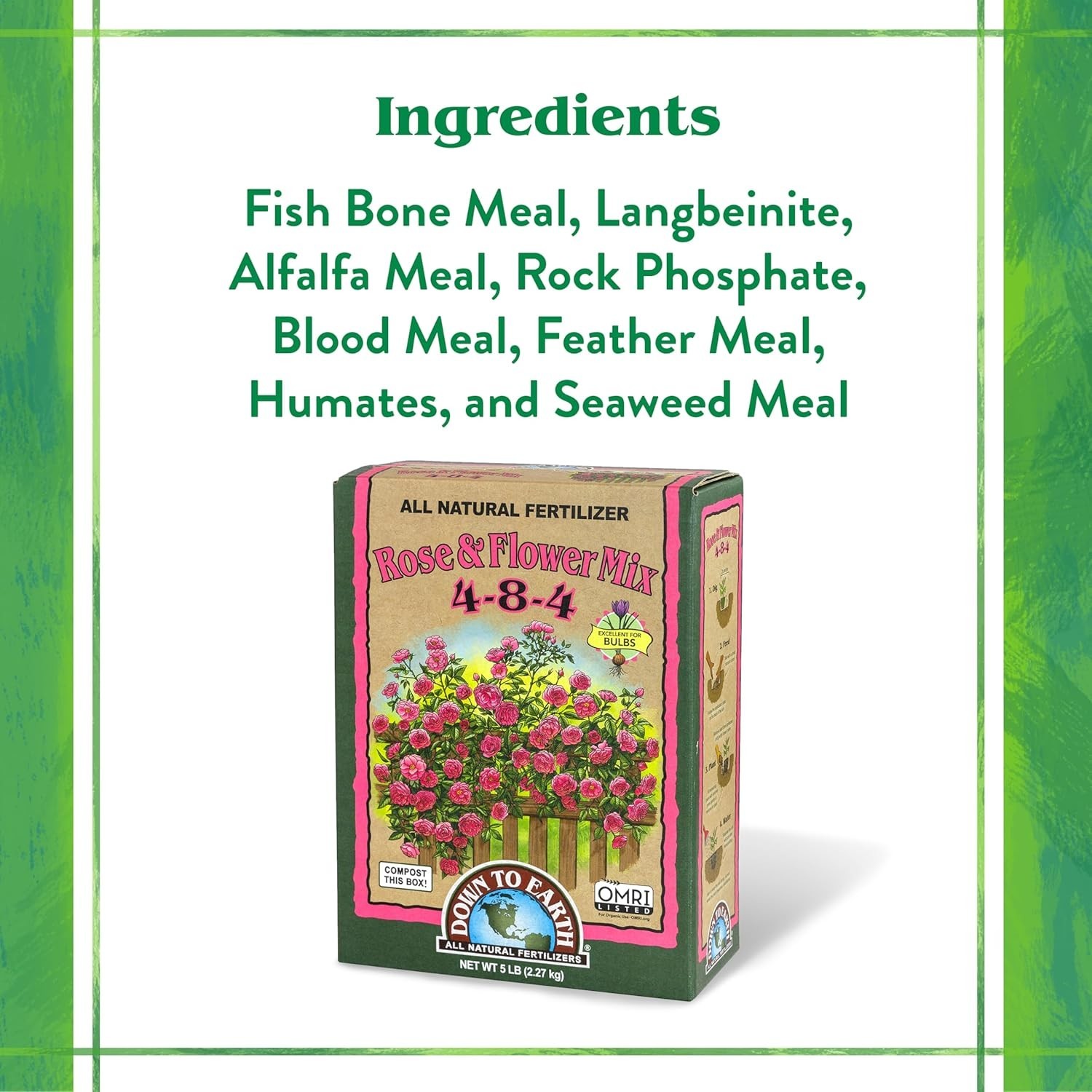 All-Natural 1 lb Organic Flower Mix Fertilizer for Vibrant Roses & Perennials