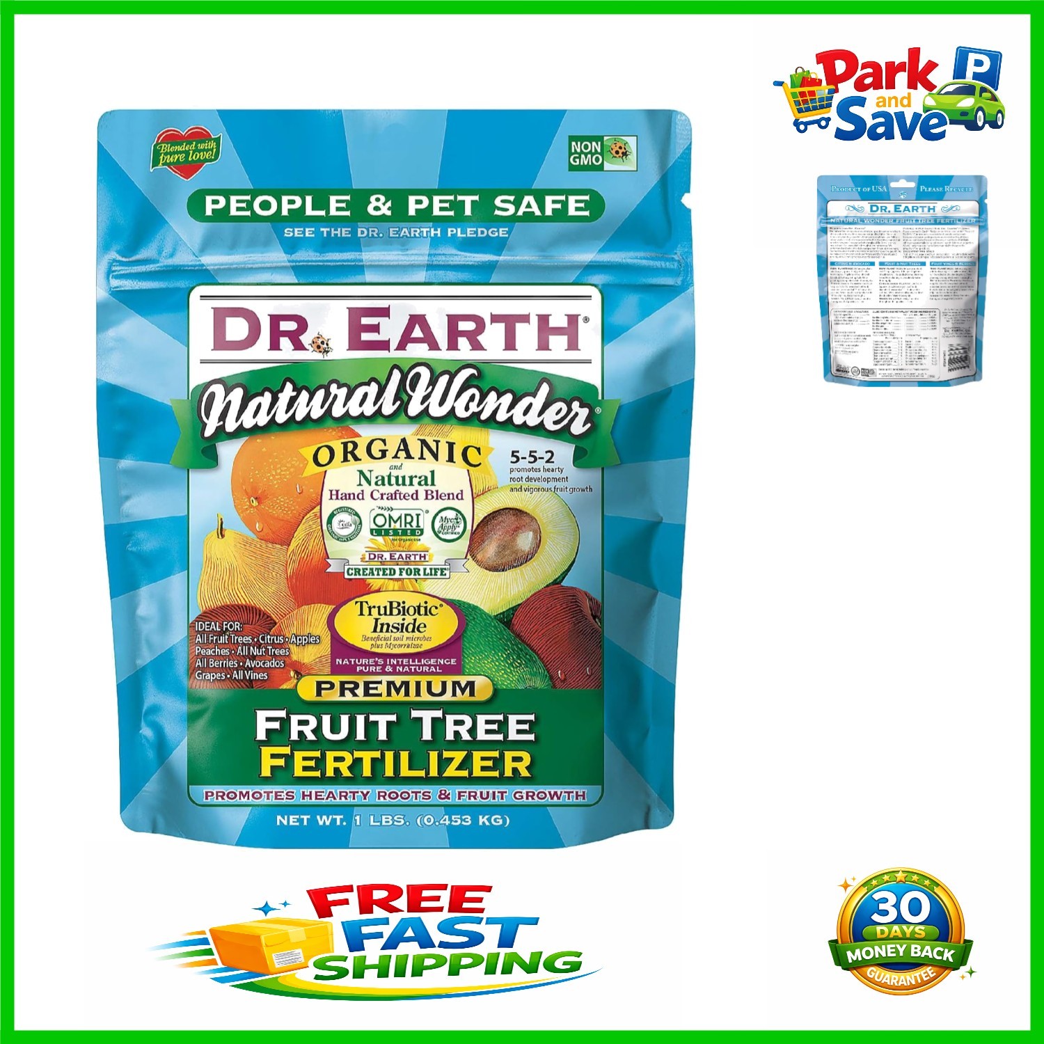 Handcrafted 1 lb Organic Fertilizer for Growing Healthy Fruit Trees & Berries