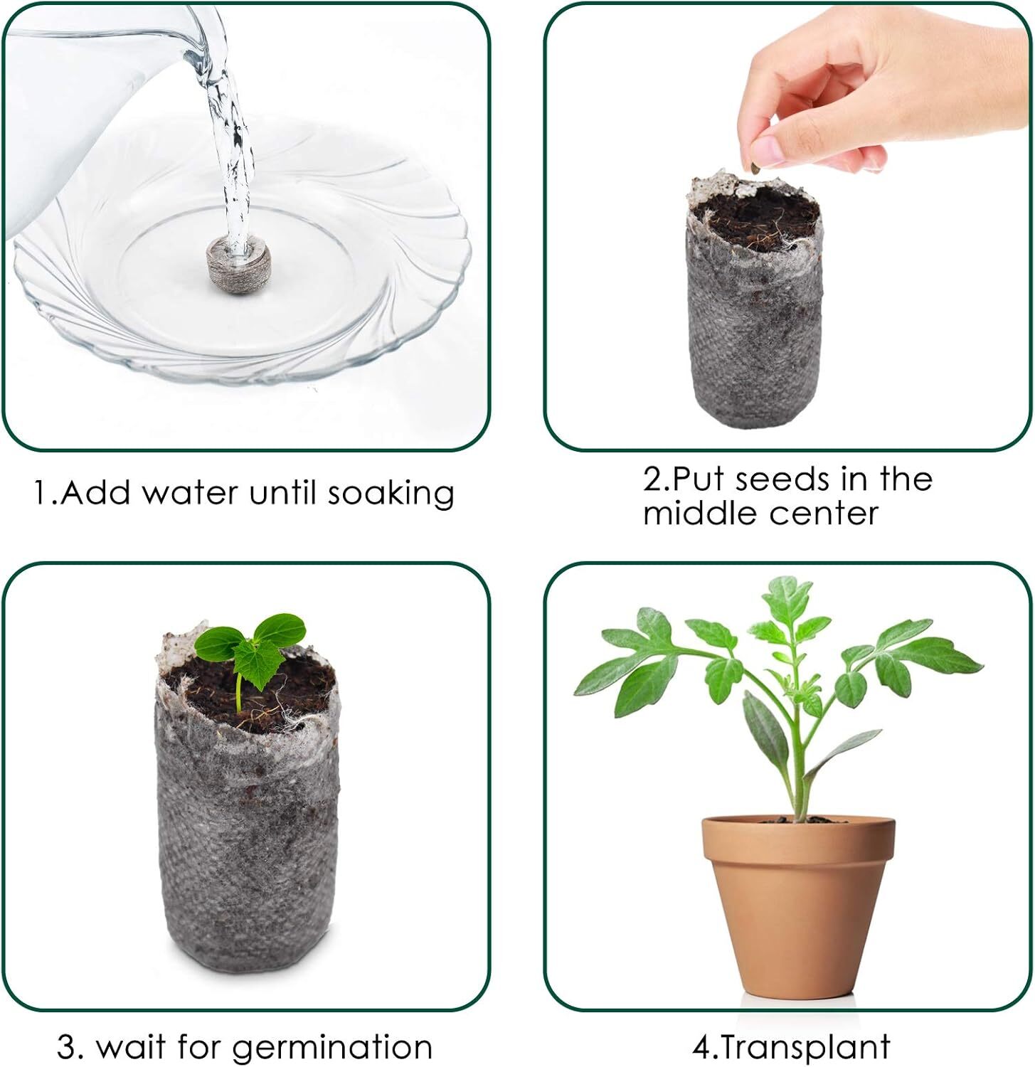 100 Pcs 30Mm Peat Pellet Seed Starter Soil, Compressed Seed Fertilizer Nutrient