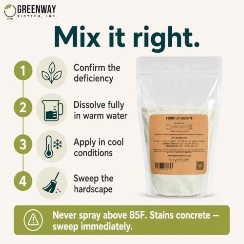 Ferrous Sulfate Heptahydrate Fertilizer 20% Iron 12% Sulfur 2 lb