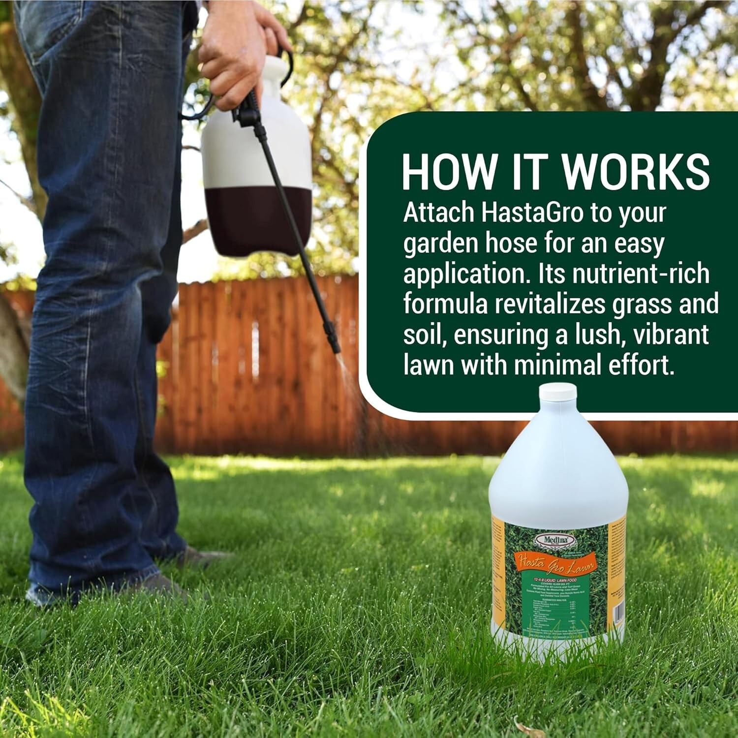 HastaGro Liquid Lawn Fertilizer 12-4-8 128 fl oz by Medina