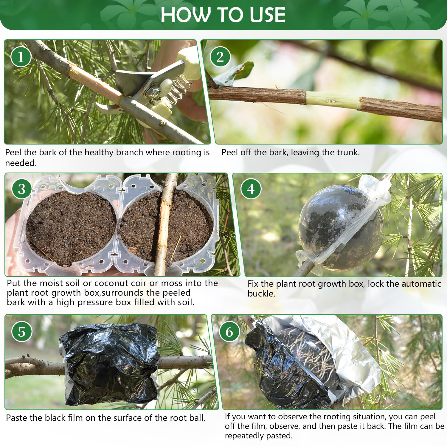 Plant Rooting Balls 8Pc Air Layering Propagation Kit Clear Reusable Grafting