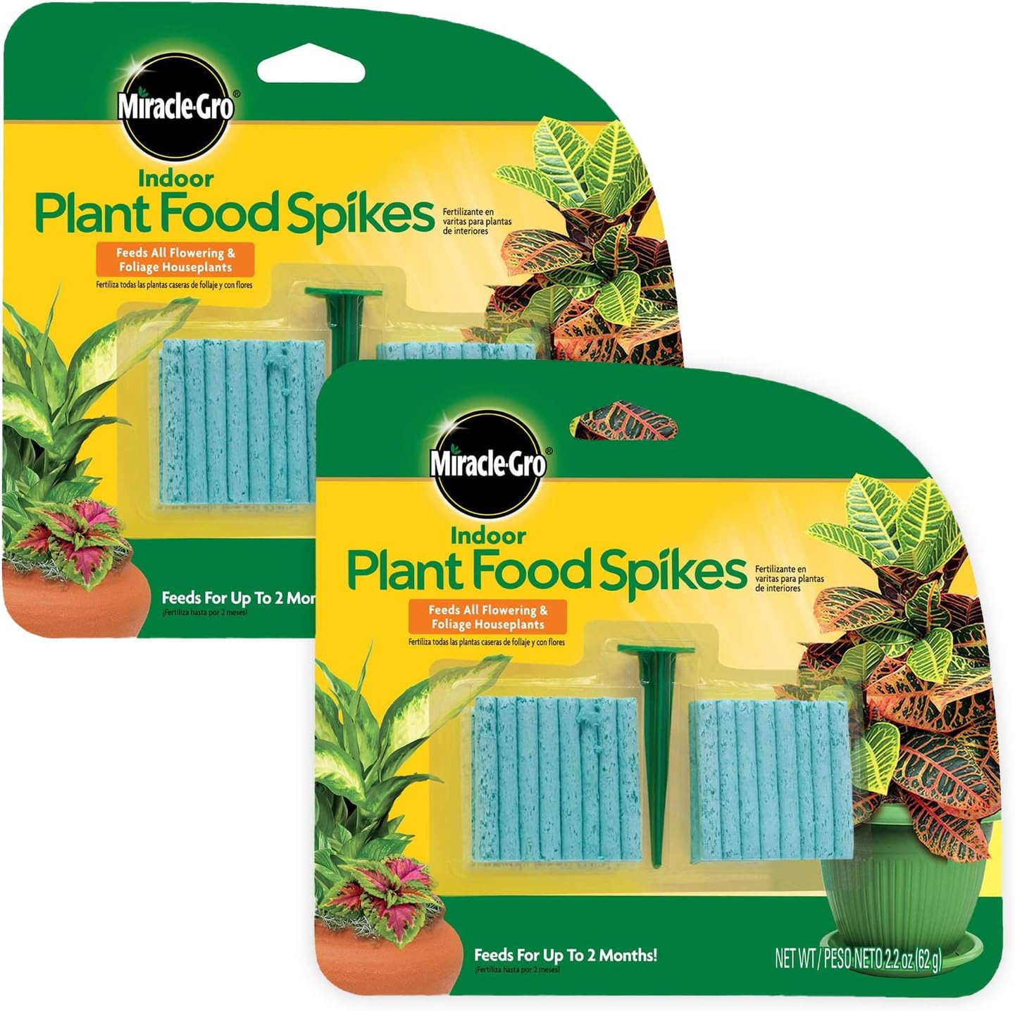 Miracle-Gro Indoor Plant Food Spikes, Includes 48 Spikes – Continuous Feeding fo
