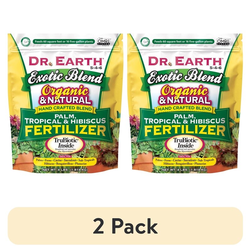 Organic Tropical Fertilizer 6-4-6 Exotic Blend Palms Hibiscus 4lb 2 Pack New