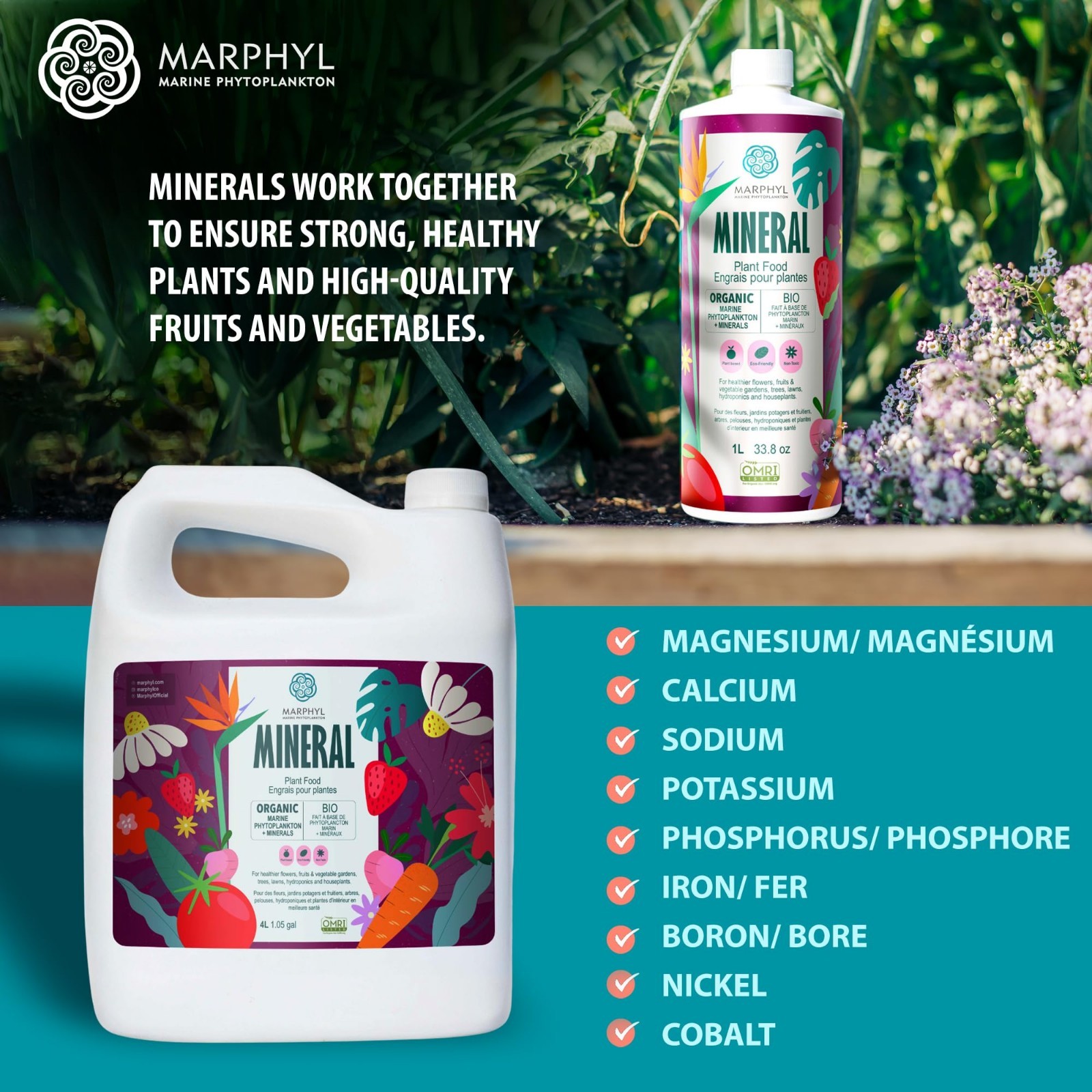 Organic Liquid Fertilizer – Essential Trace Minerals for Healthy Plants, Flowers