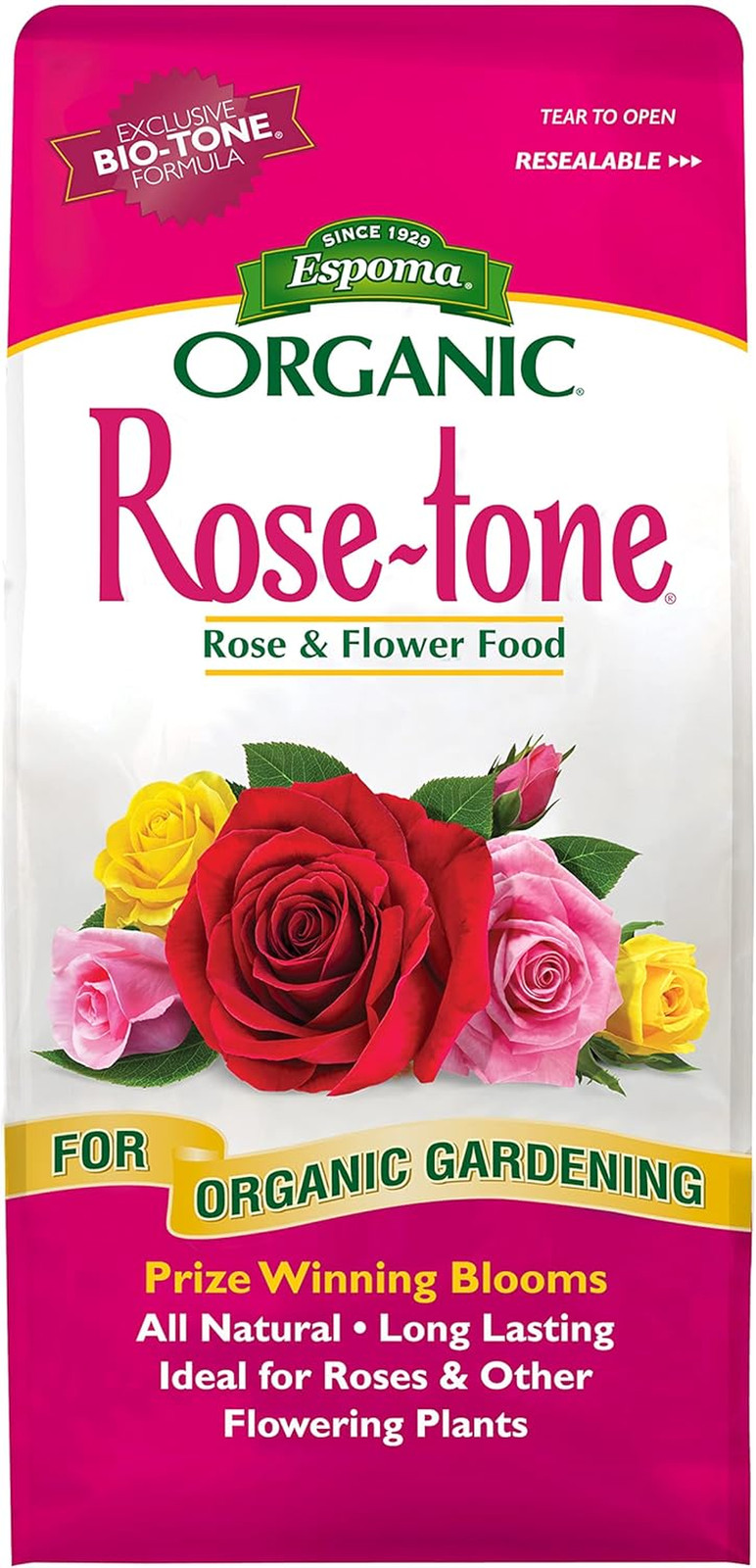 Organic Rose-Tone 4-3-2 Organic Fertilizer for All Types of Roses and Other Flow