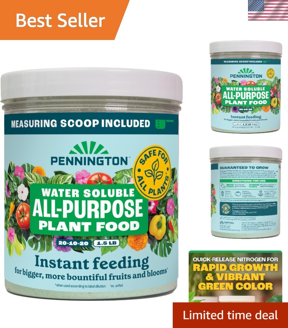 Water Soluble All-Purpose Plant Food 20-10-20 – 1.5 lb for Thriving Growth