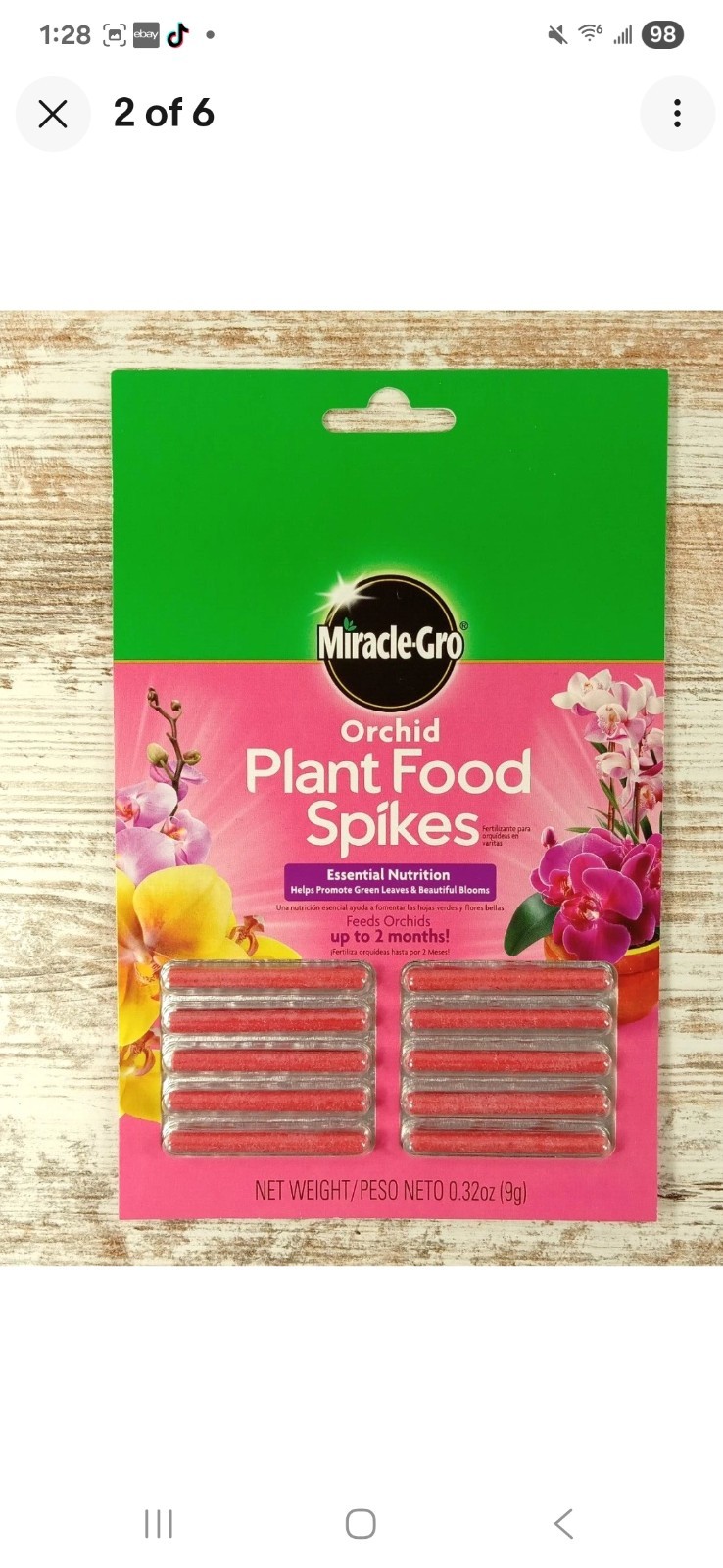 Miracle Gro 1003661 10 Count 10-10-10 Orchid Plant Food Fertilizer Spikes 5 Pack
