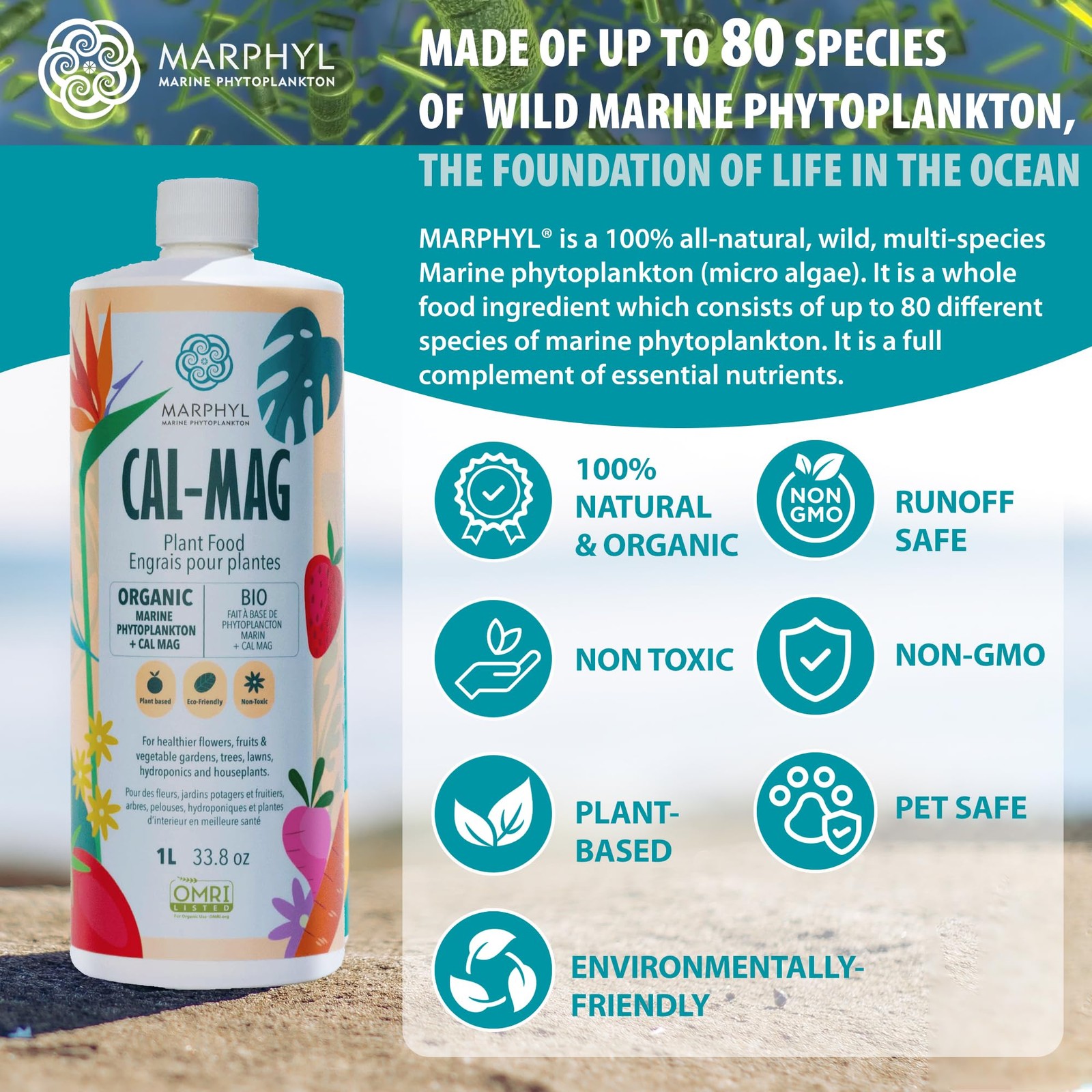 Organic Cal-Mag Liquid Fertilizer – Calcium & Magnesium Supplement to Correct…