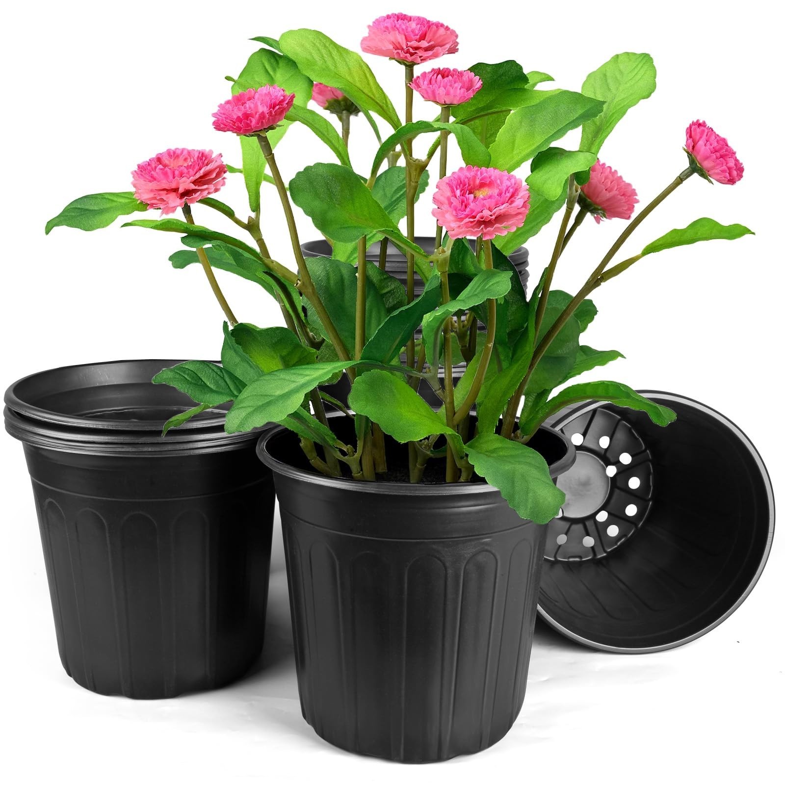 7 Gallon Pots for Plants, 12.8 Inch Nursery Pots with Drainage Holes, 7 Gallo…