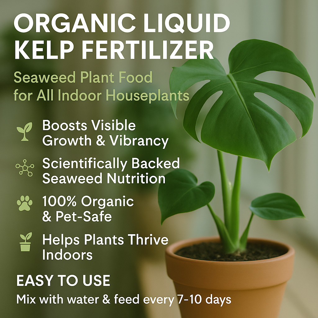 Organic Liquid Kelp Seaweed Fertilizer Indoor Houseplant Food Green Foliage