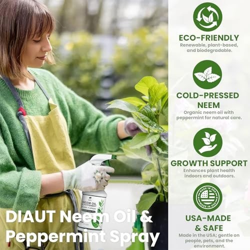 Neem Oil Spray for Plants with Peppermint Oil, Easy Ready to Use Natural Plant