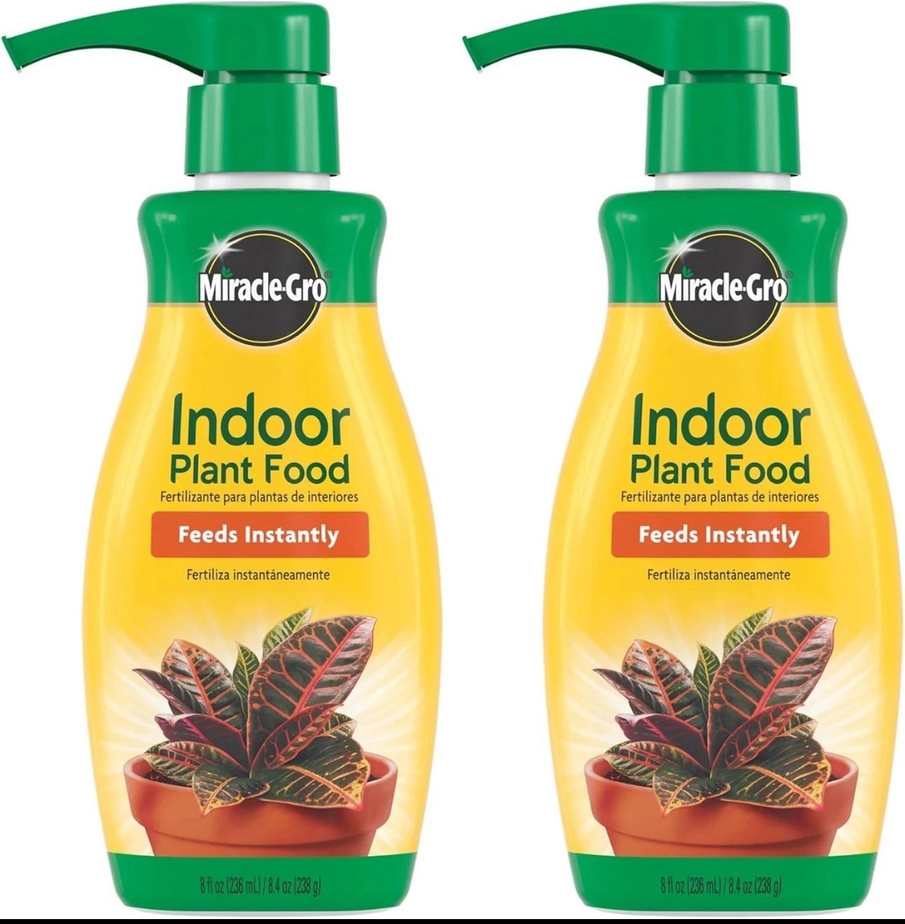 Miracle-Gro Indoor Liquid Plant Food, 8 oz, 2-Pack for Houseplants & Herbs
