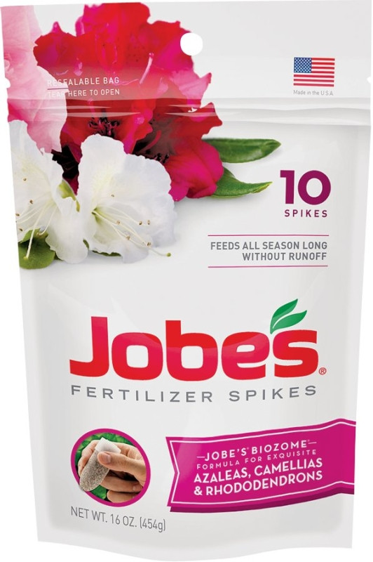 Jobe’s Azalea, Camellia & Rhododendron Fertilizer Spikes, 10 Spikes, 4 Pack