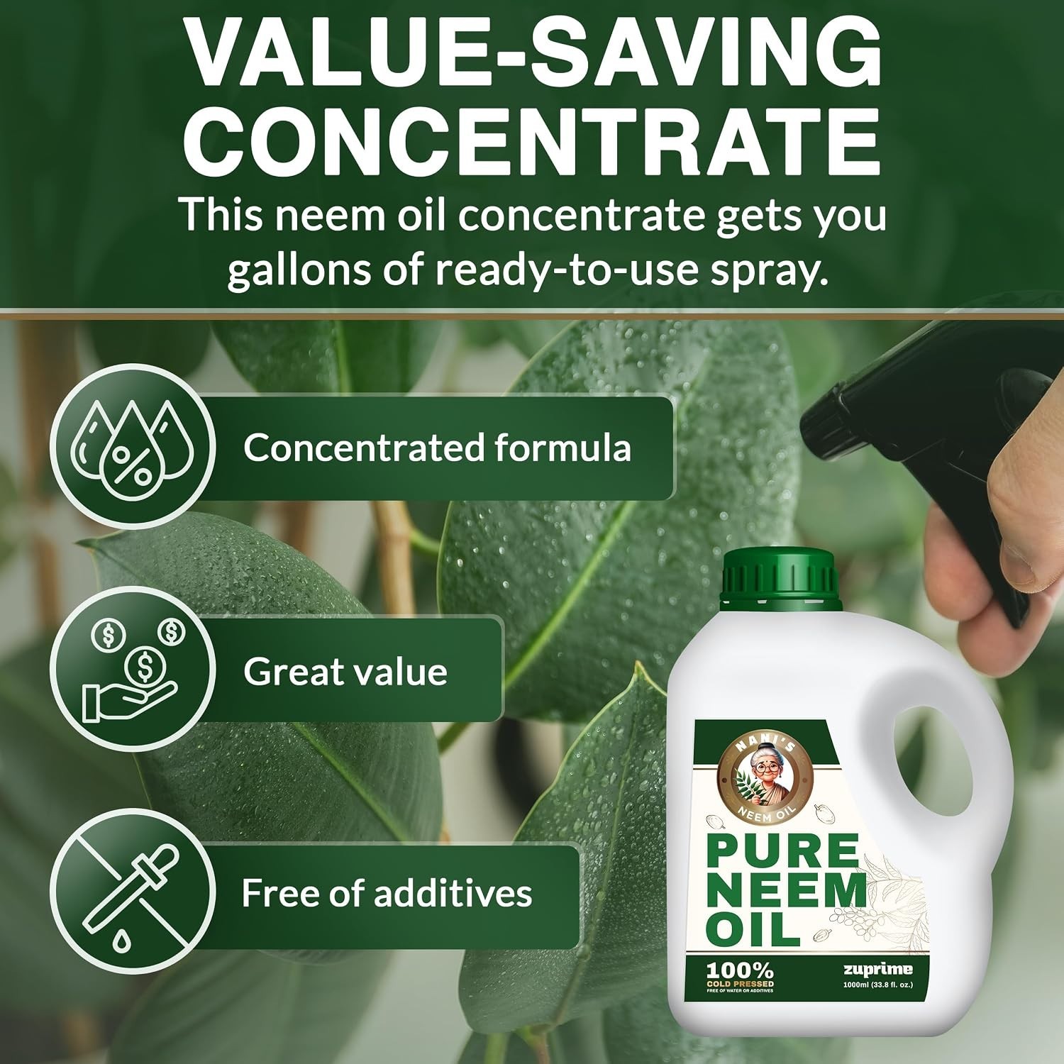 Horticultural Neem Oil Spray for Plant Health 34 oz