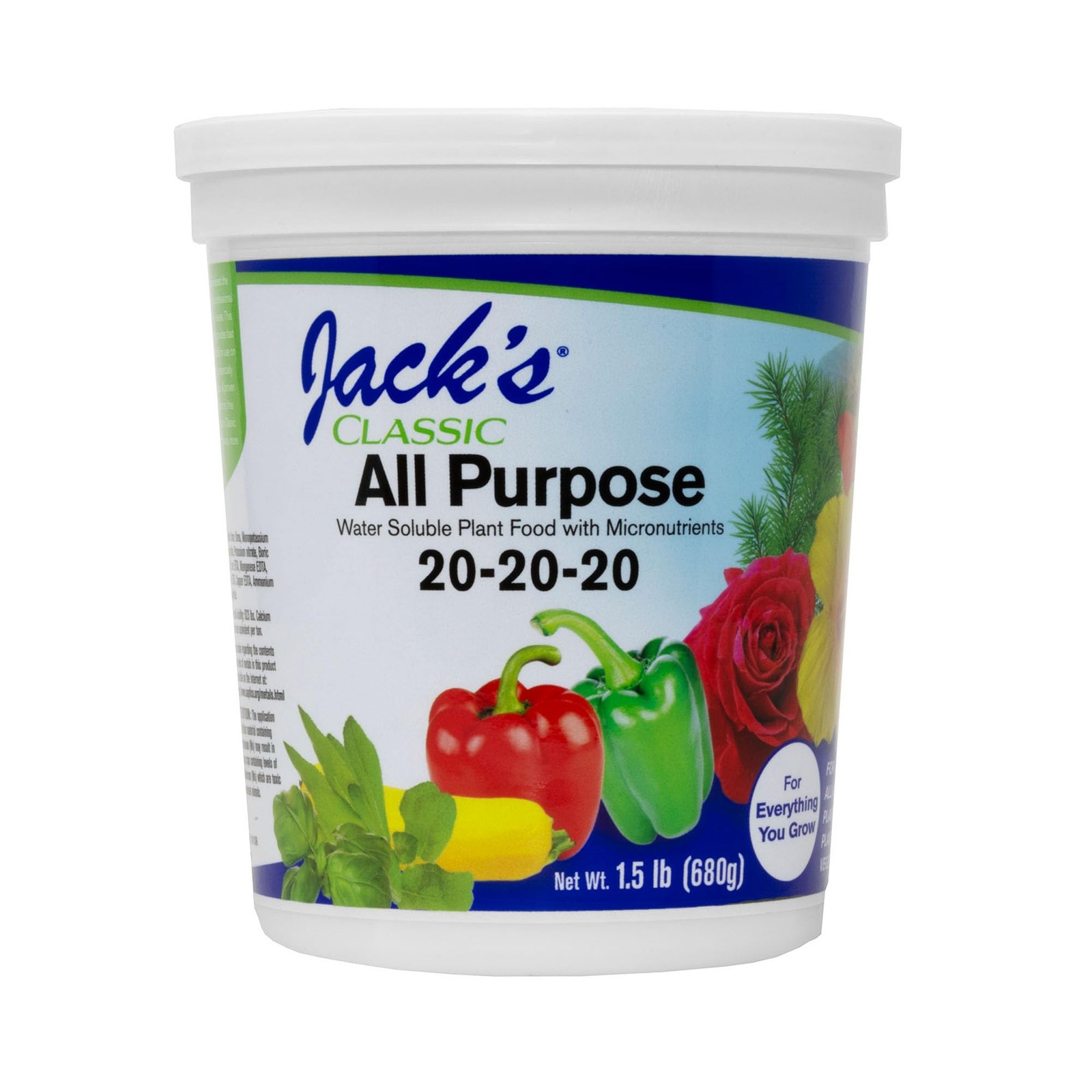 New Best Jack’s Classic All Purpose 20-20-20 Water Soluble Plant Food 1.5lbs