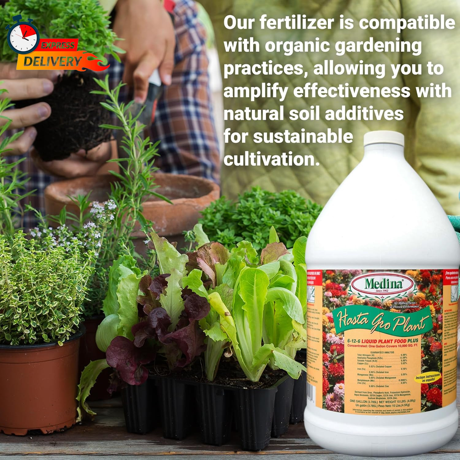 Medina HastaGro Plant Food 6-12-6 Liquid Fertilizer – Natural Plant Fertilizer f