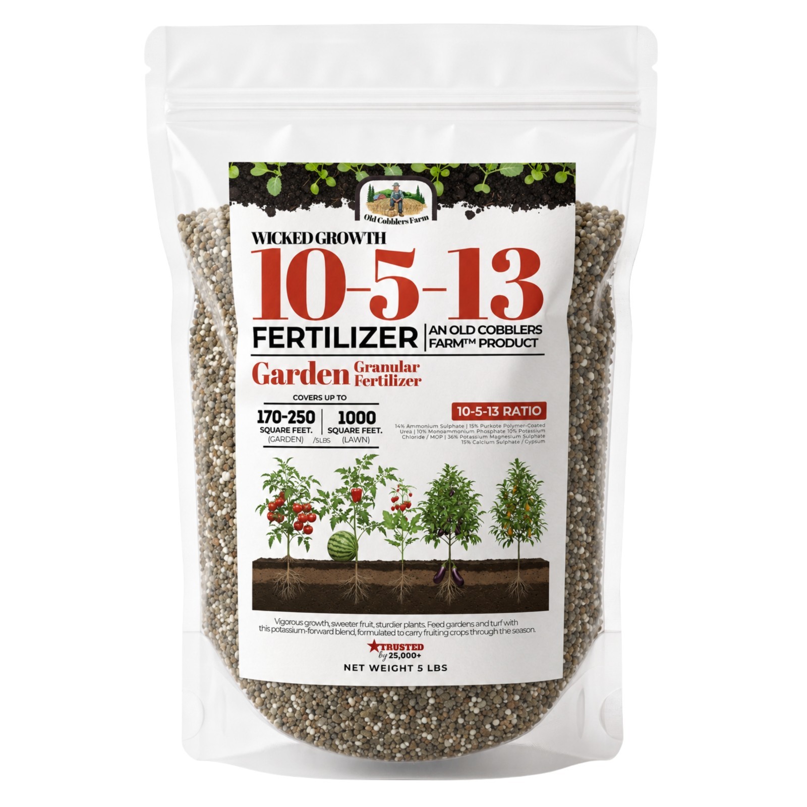 Old Cobblers Farm™ Wicked Growth 10-5-13 Fertilizer – High Nitrogen-Phosphate