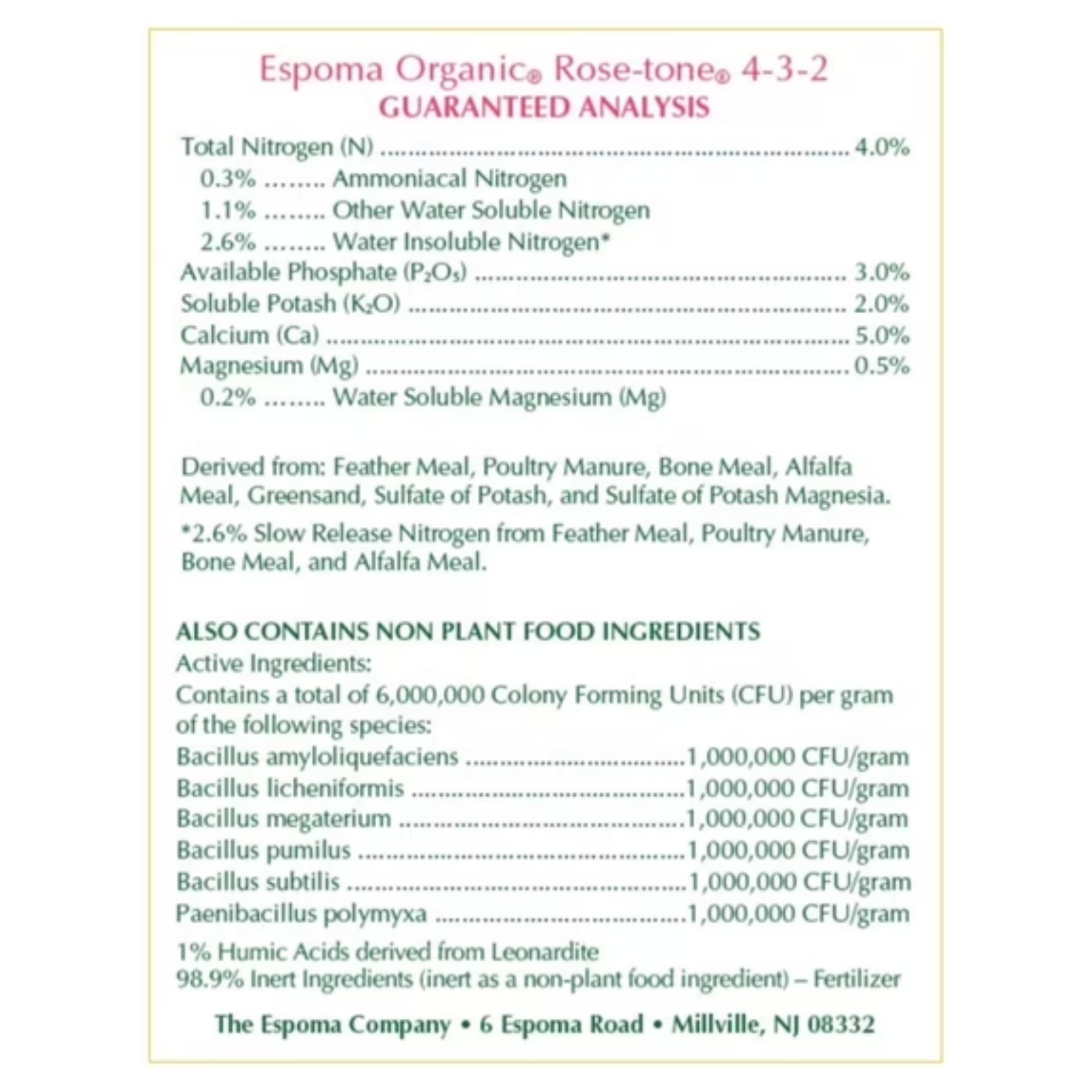Espoma Organic Rose-Tone Plant Food 8 lb – 4-3-2 Natural Fertilizer – NEW