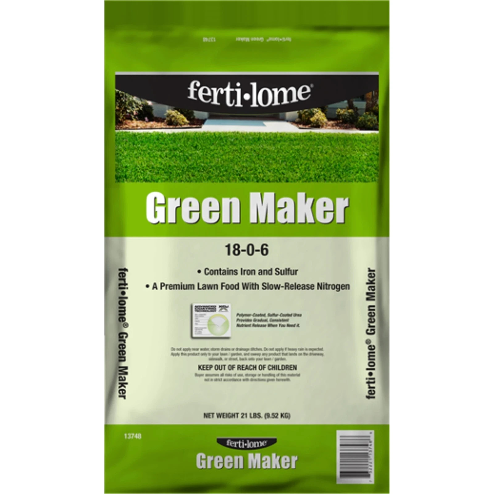 Fertilome Green Maker 18-0-6 Premium Lawn Food Fertilizer, 21 lbs