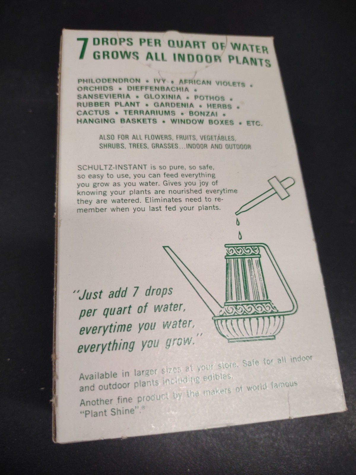 1980s Vintage Schultz-Instant Liquid Plant Food, Unopened Box