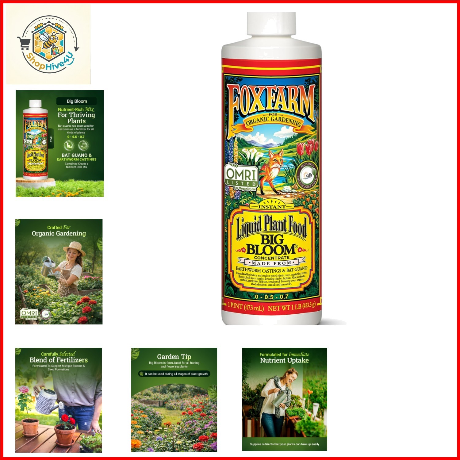 Fox Farm Big Bloom Liquid Plant Food – Organic Bloom Fertilizer for Flowering…