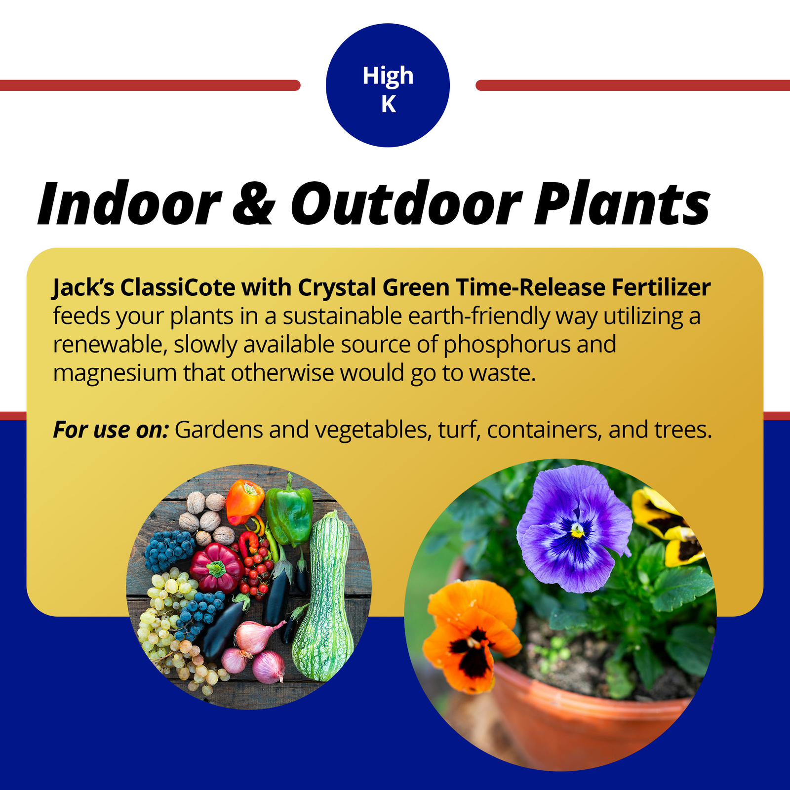 Jack’s Classic 15-8-23 ClassiCote w/ Crystal Green Time-Release Fertilizer, 2lbs